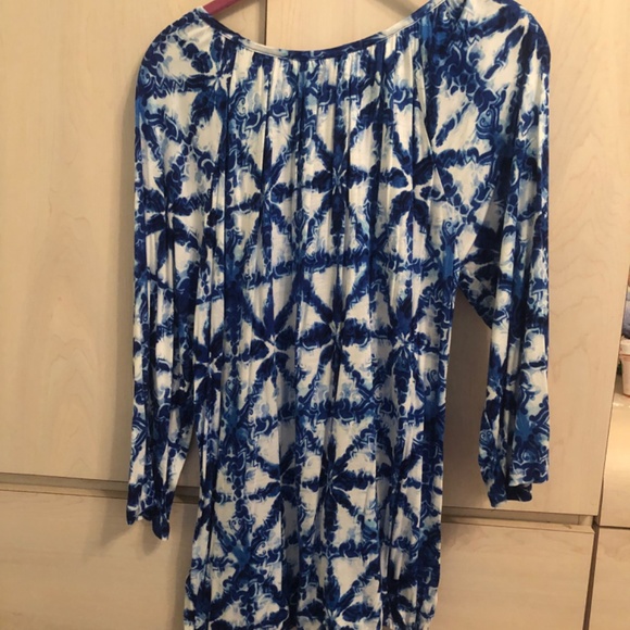 New Michael Kors Blue & White Peasant Style Top - Picture 4 of 4